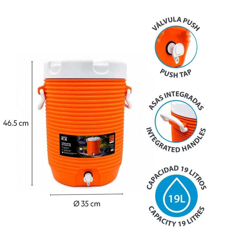 COMBO SET COOLER JARRA TE RMICO DISPENSADOR 19L+8.3L NORTHPAK - 6