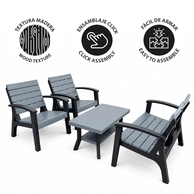 JUEGO SET LIVING TERRAZA ROSTOCK 4 PERSONAS NORTHWEST - 8