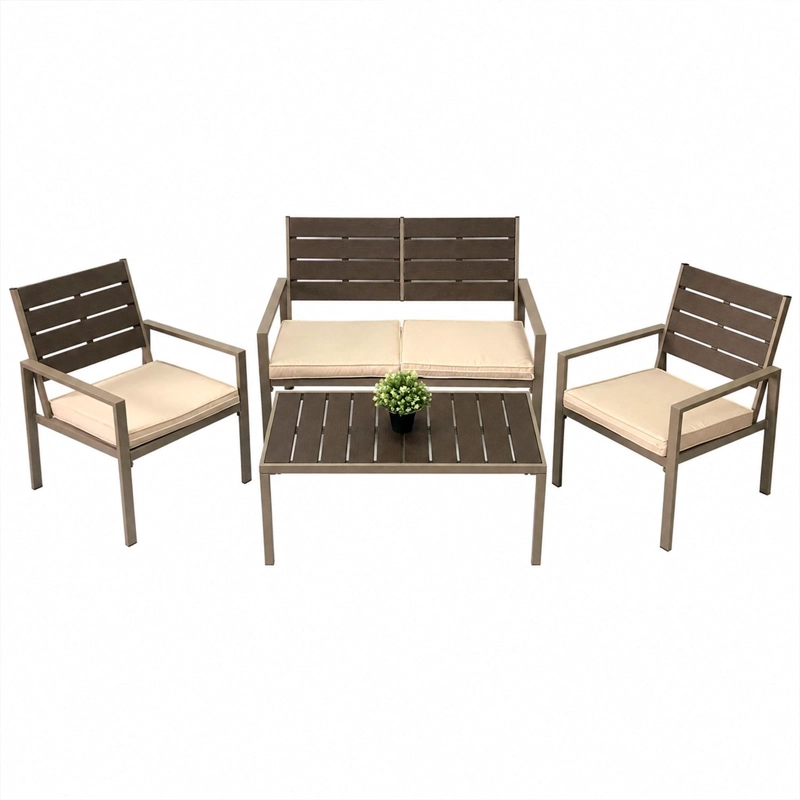 JUEGO SET TERRAZA MILOS 4 PERSONAS CON COJIN NORTHWEST - 1