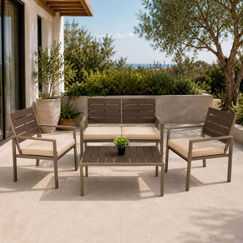 JUEGO SET TERRAZA MILOS 4 PERSONAS CON COJIN NORTHWEST - 2