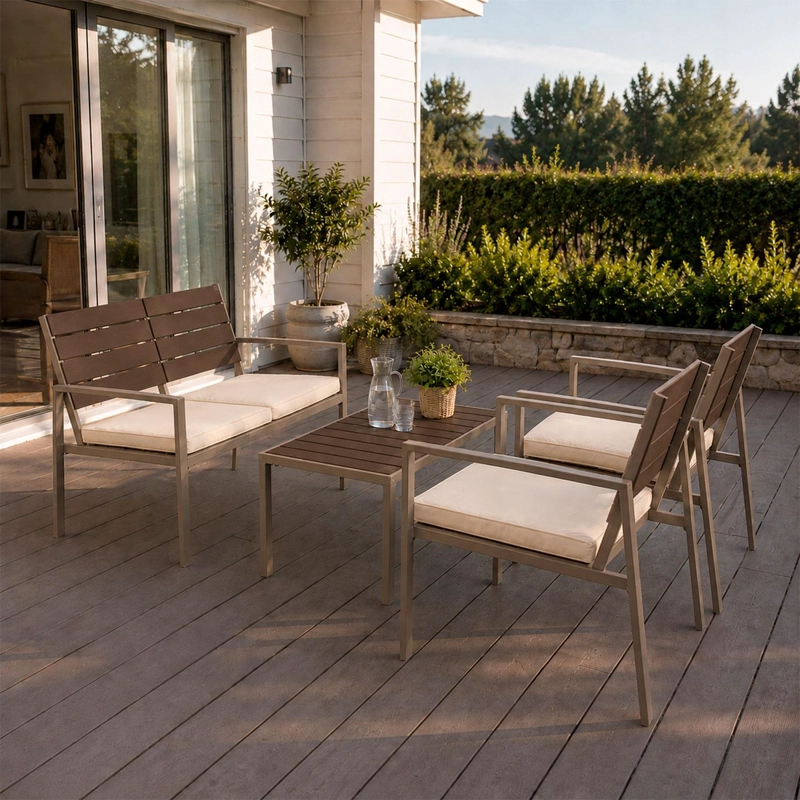 JUEGO SET TERRAZA MILOS 4 PERSONAS CON COJIN NORTHWEST - 6