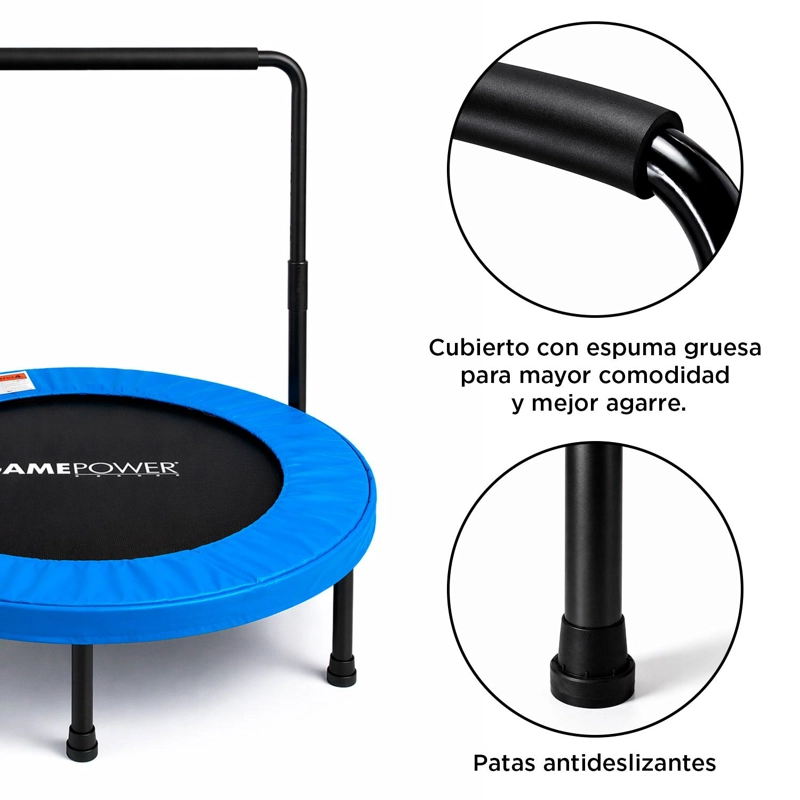 TRAMPOLIN FITNESS 91.5 CM AZUL GAME POWER - 4
