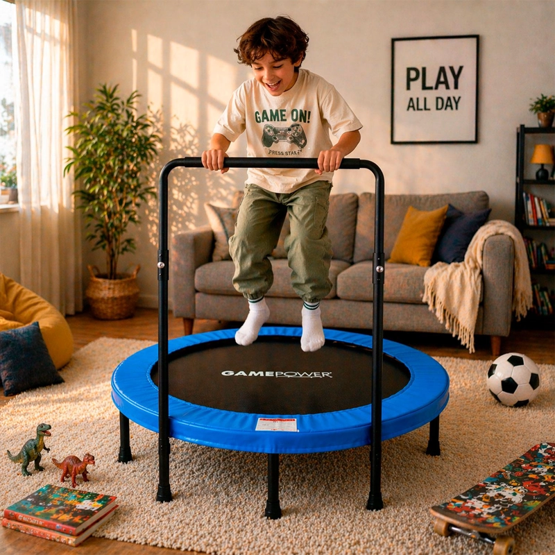 TRAMPOLIN FITNESS 91.5 CM AZUL GAME POWER - 5