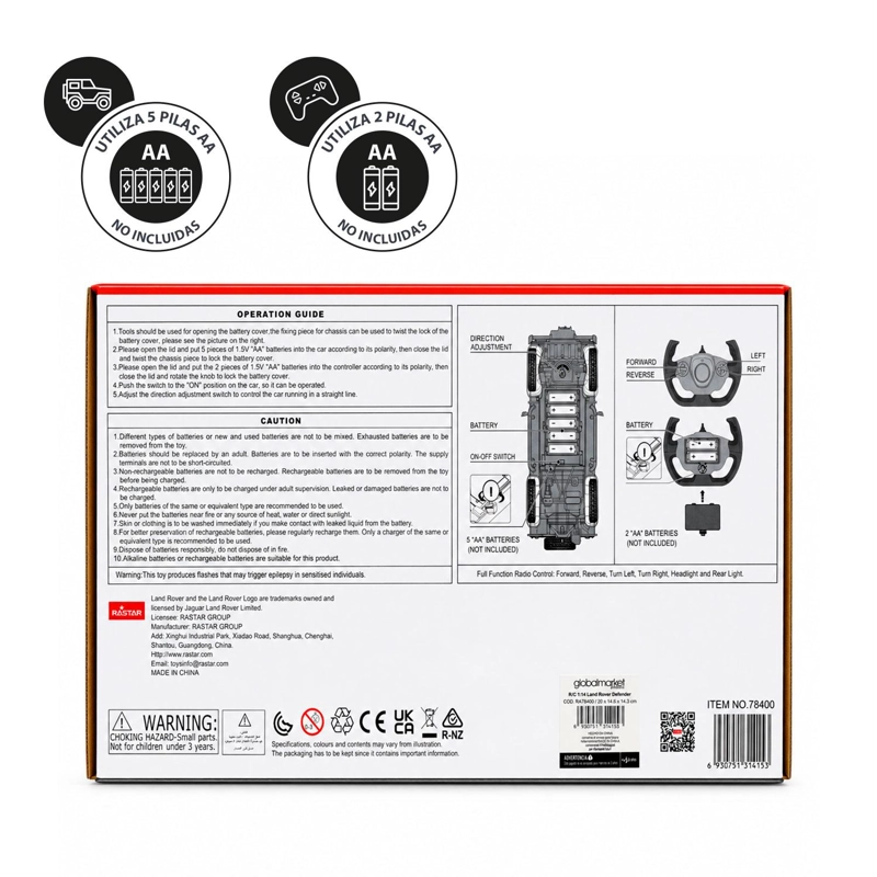AUTO A CONTROL REMOTO LAND ROVER DEFENDER ESCALA 1:14 - 7