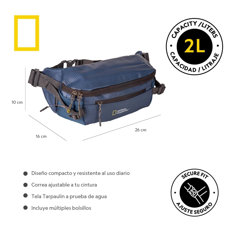 BANANO ROBSON AZUL 2 LITROS 2 BOLSILLOS NATIONAL GEOGRAPHIC - 6
