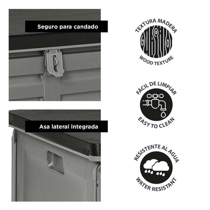 BAUL BODEGA CAJA ALMACENAJE 390L GRIS OSCURO NORTHWEST - 5