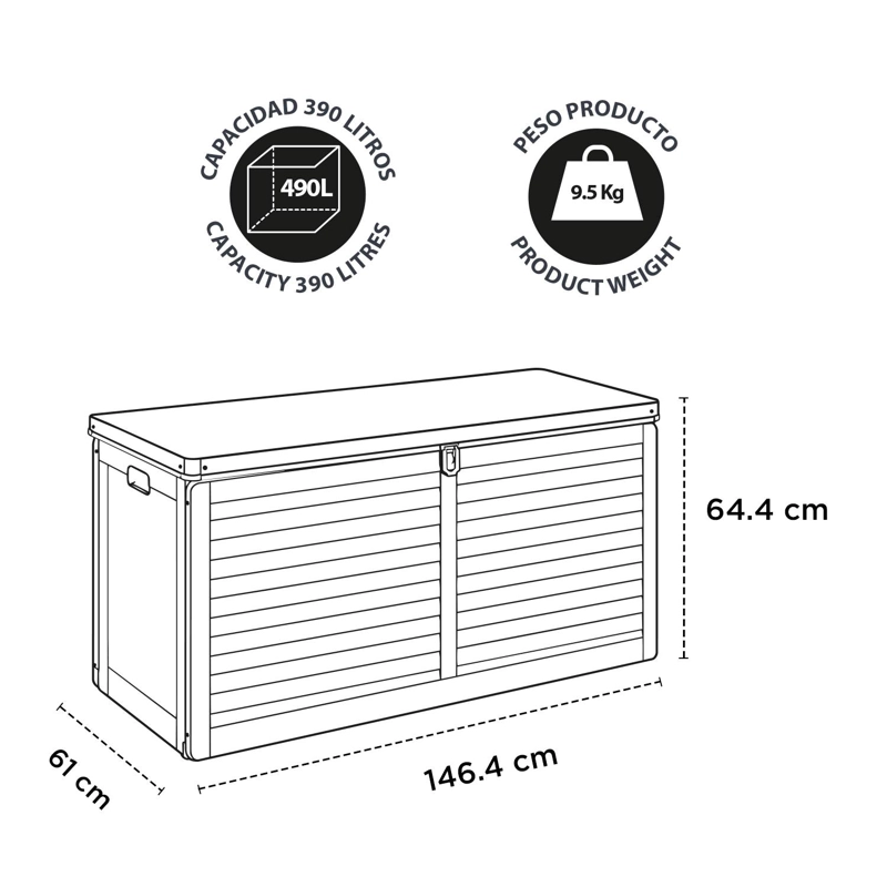 BAUL BODEGA CAJA ALMACENAJE 490L NEGRO NORTHWEST - 4