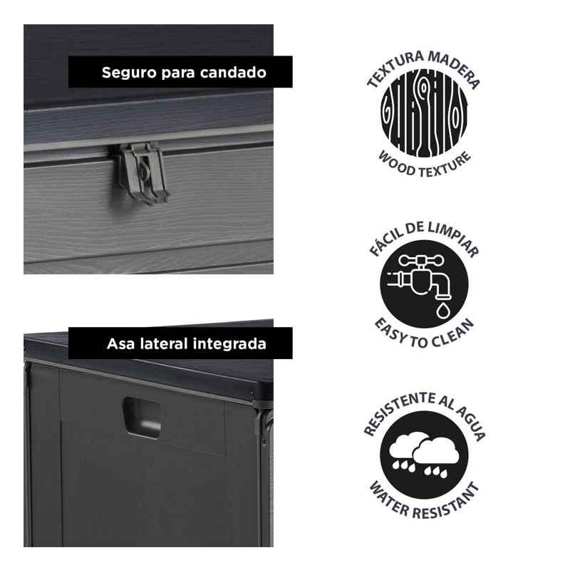 BAUL BODEGA CAJA ALMACENAJE 680L GRIS OSCURO NORTHWEST - 5