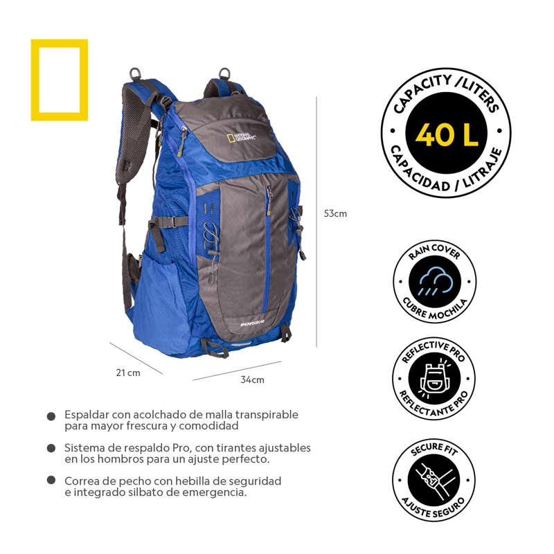 MOCHILA SNOWDON AZUL 40 LITROS NATIONAL GEOGRAPHIC - 3