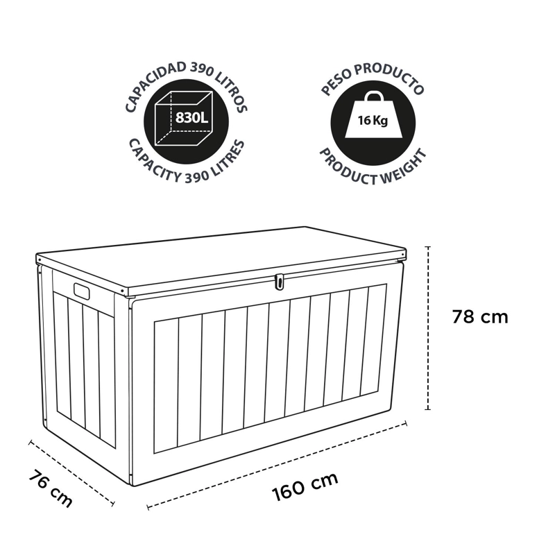 BAUL BODEGA CAJA ALMACENAJE 830L NEGRO NORTHWEST - 4