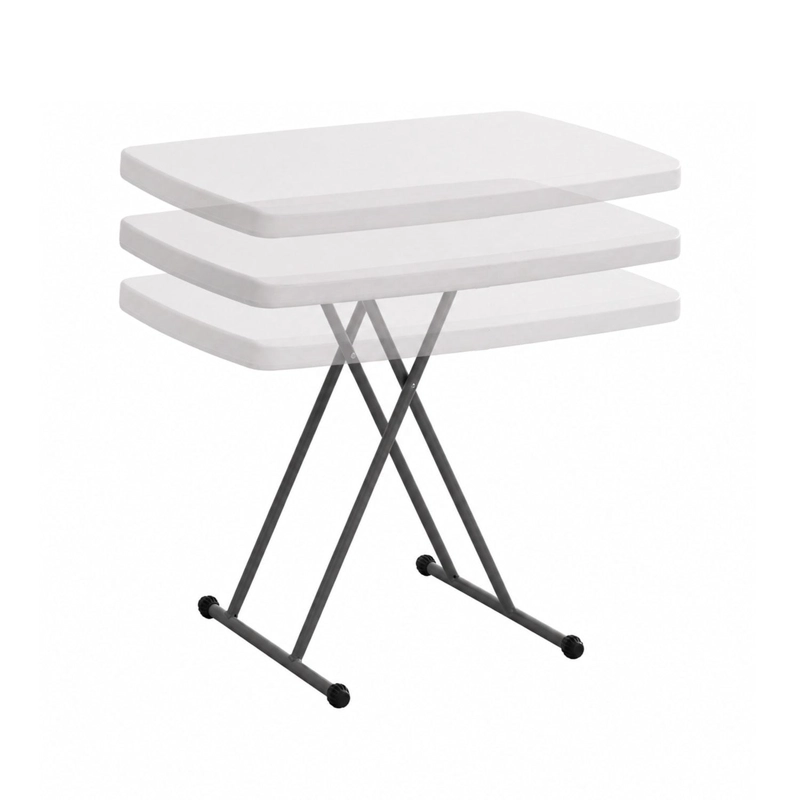 MESA PLEGABLE RECTANGULAR 77.5X50CM GRIS - ALTURA AJUSTABLE - 4