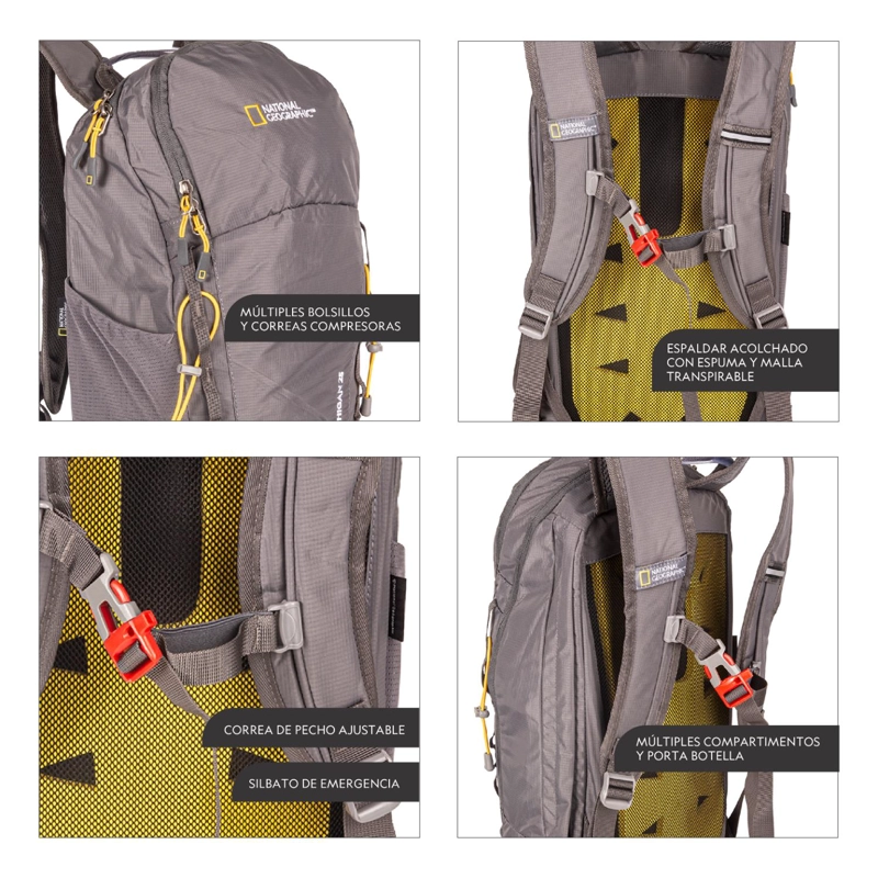 MOCHILA MICHIGAN GRIS 25 LITROS NATIONAL GEOGRAPHIC - 6