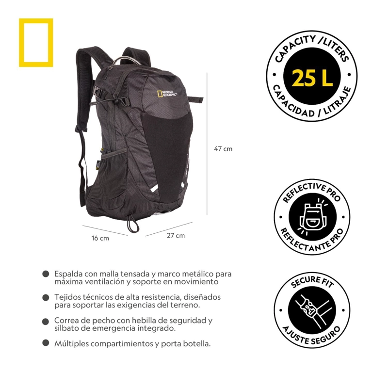 MOCHILA NEW FOREST NEGRO 25 LITROS NATIONAL GEOGRAPHIC - 6