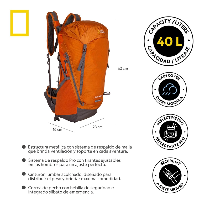 MOCHILA DAINTREE NARANJO 40 LITROS NATIONAL GEOGRAPHIC - 5