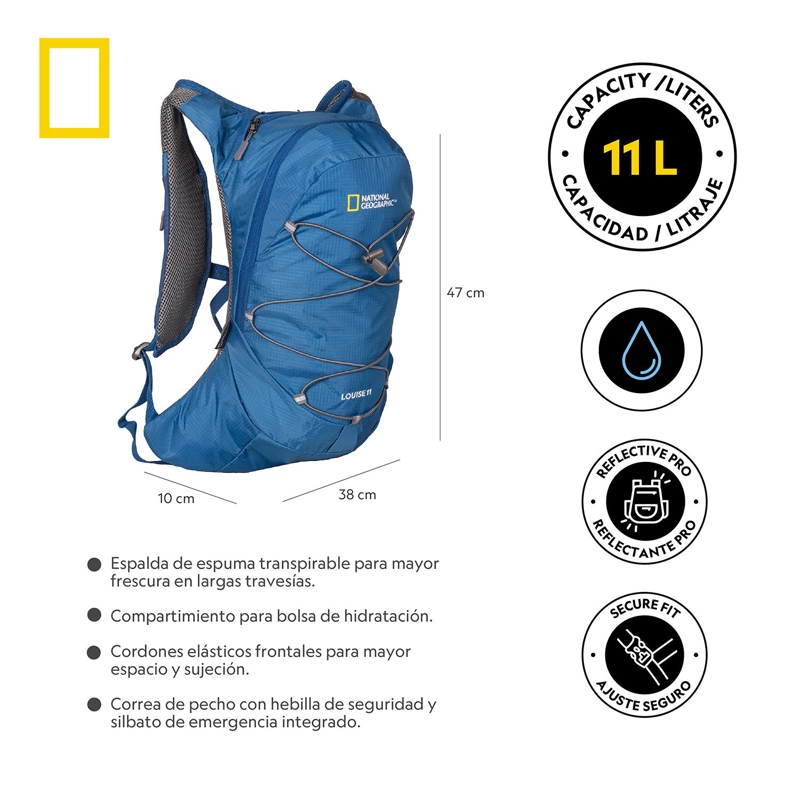 MOCHILA HIDRATACION LOUISE AZUL 11L NATIONAL GEOGRAPHIC - 5