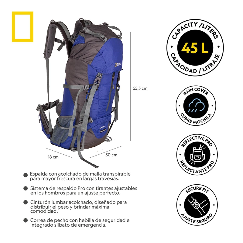 MOCHILA OKOMU AZUL 60 LITROS NATIONAL GEOGRAPHIC - 8