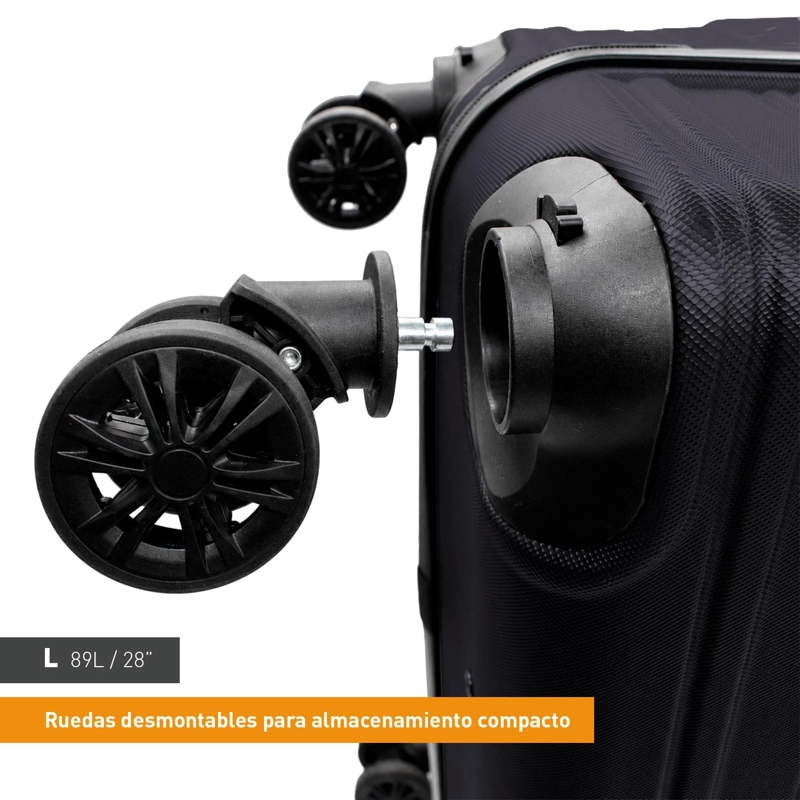 SET 2 MALETAS NORTHPAK RESISTENTE ULTRALIVIANA 20'+28' NEGRO - 5