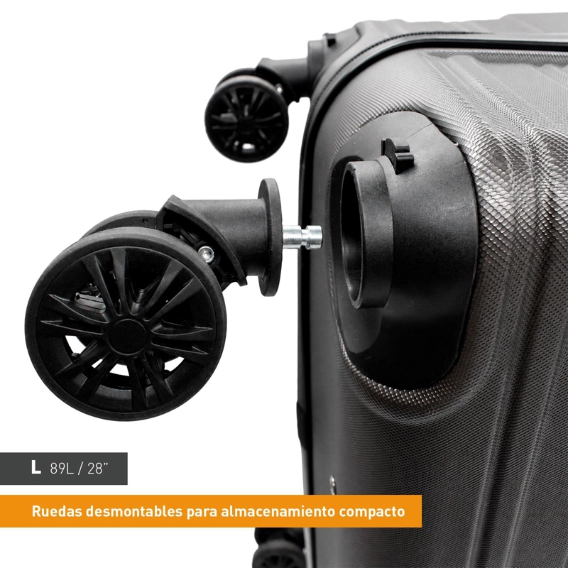 SET 2 MALETAS NORTHPAK RESISTENTE ULTRALIVIANA 20'+28' GRIS - 5