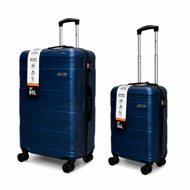 SET 2 MALETAS NORTHPAK RESISTENTE ULTRALIVIANA 20'+28' AZUL - 1