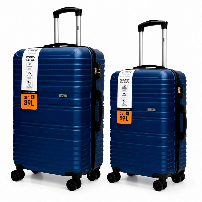 SET 2 MALETAS NORTHPAK RESISTENTE ULTRALIVIANA 24'+28' AZUL - 1