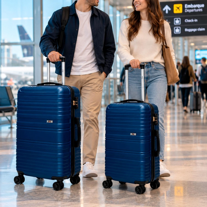 SET 2 MALETAS NORTHPAK RESISTENTE ULTRALIVIANA 24'+28' AZUL - 3
