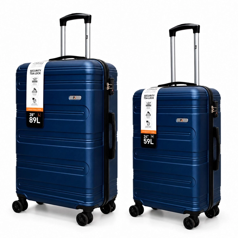 SET 2 MALETAS NORTHPAK RESISTENTE ULTRALIVIANA 24'+28' AZUL - 1