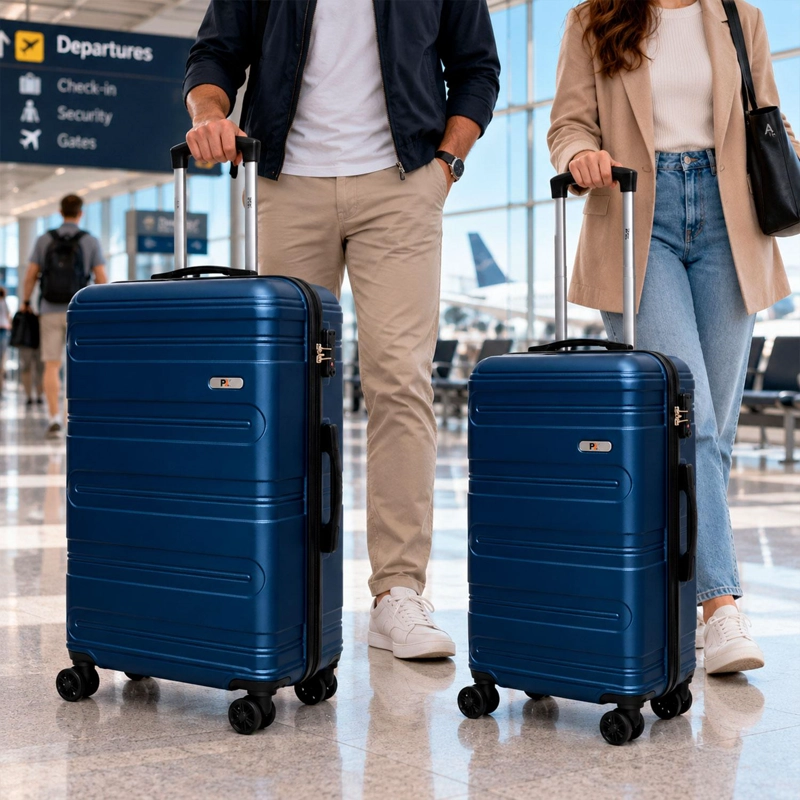 SET 2 MALETAS NORTHPAK RESISTENTE ULTRALIVIANA 24'+28' AZUL - 4