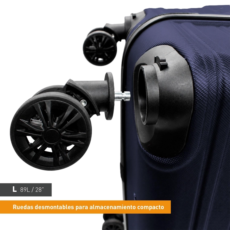 SET 2 MALETAS NORTHPAK RESISTENTE ULTRALIVIANA 24'+28' AZUL - 6