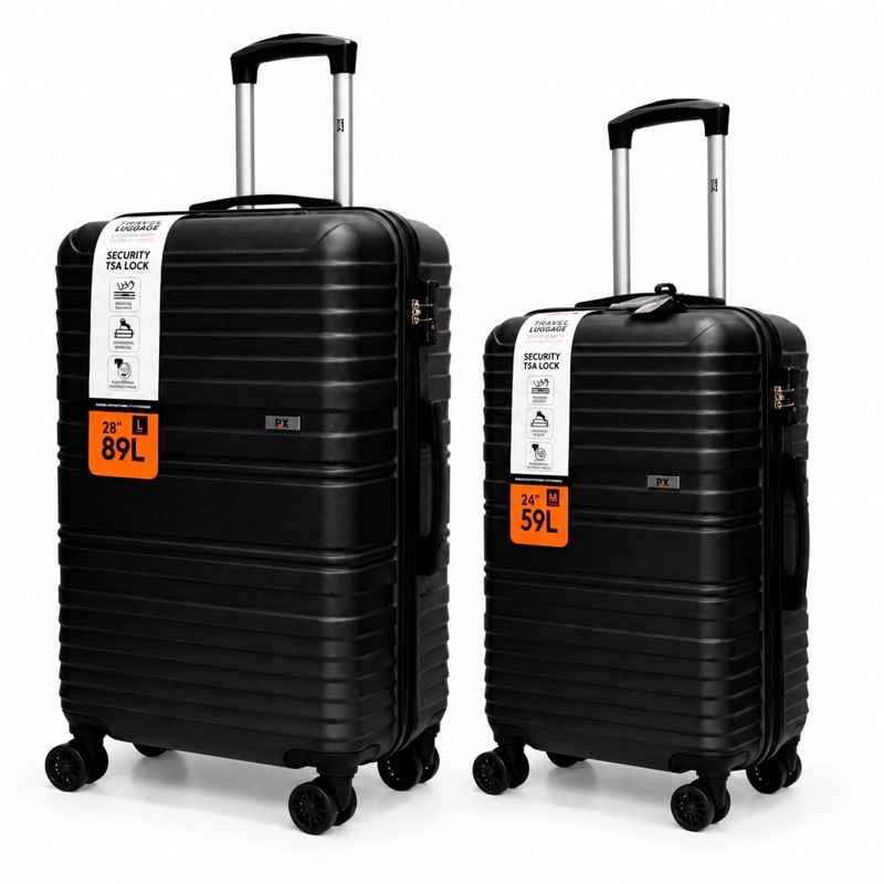 SET 2 MALETAS NORTHPAK RESISTENTE ULTRALIVIANA 24'+28' NEGRO - 1