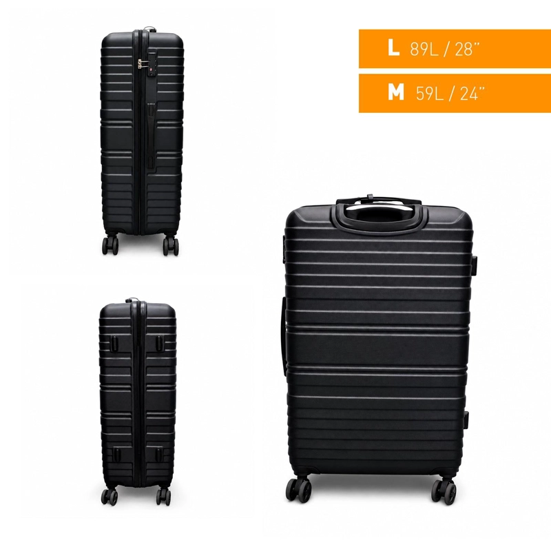 SET 2 MALETAS NORTHPAK RESISTENTE ULTRALIVIANA 24'+28' NEGRO - 8
