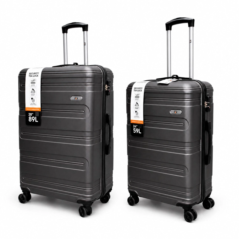 SET 2 MALETAS NORTHPAK RESISTENTE ULTRALIVIANA 24'+28' GRIS - 1