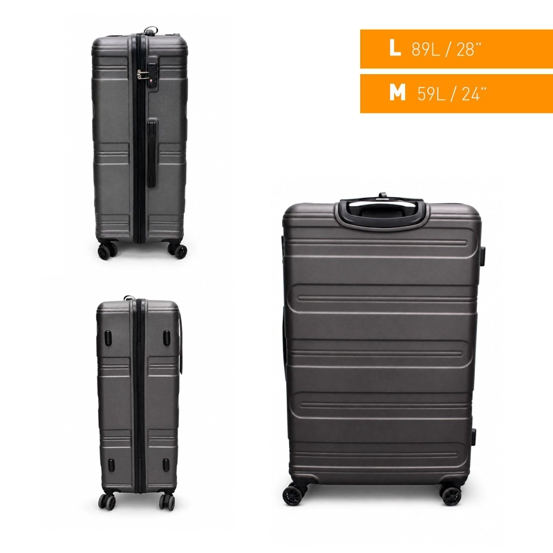 SET 2 MALETAS NORTHPAK RESISTENTE ULTRALIVIANA 24'+28' GRIS - 8