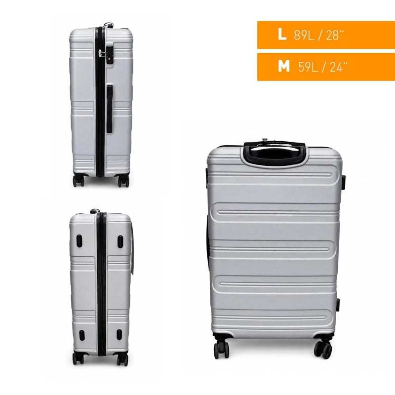 SET 2 MALETAS NORTHPAK RESISTENTE ULTRALIVIANA 24'+28' PLATA - 8