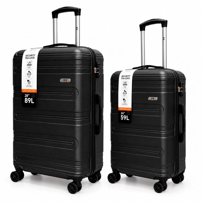 SET 2 MALETAS NORTHPAK RESISTENTE ULTRALIVIANA 24'+28' NEGRO - 1
