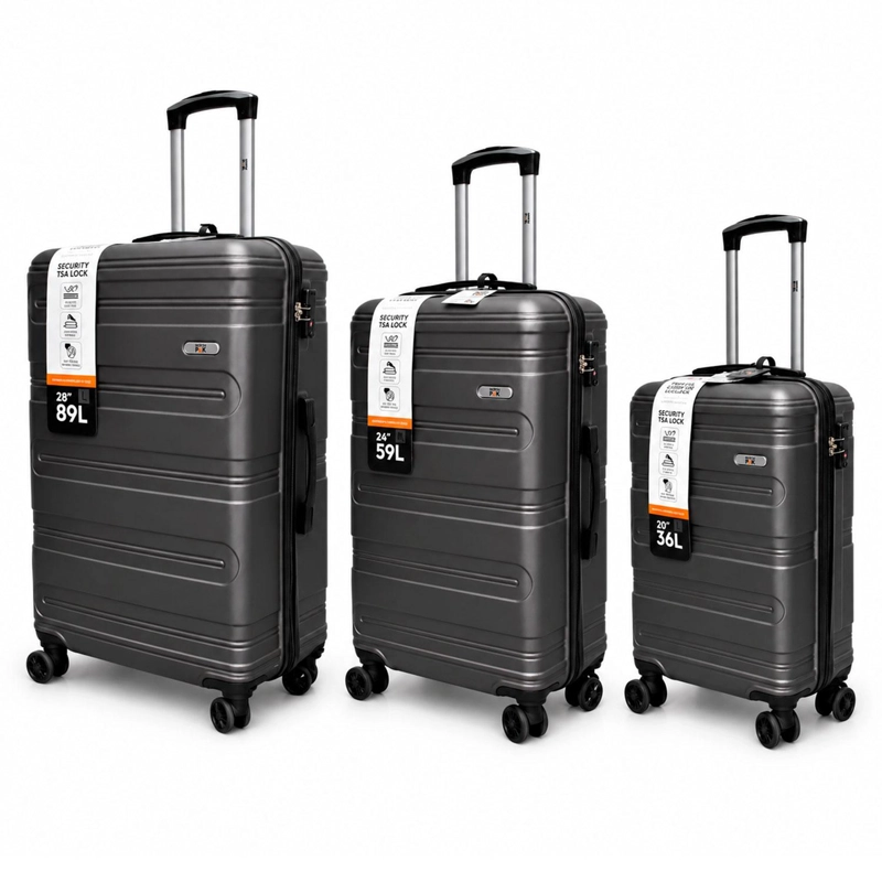 SET MALETAS NORTHPAK RESISTENTE ULTRALIVIANA 20'24'28' GRIS - 1