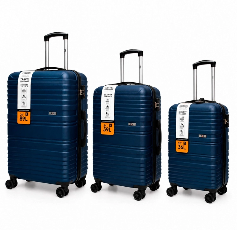 SET MALETAS NORTHPAK RESISTENTE ULTRALIVIANA 20'24'28' AZUL - 1