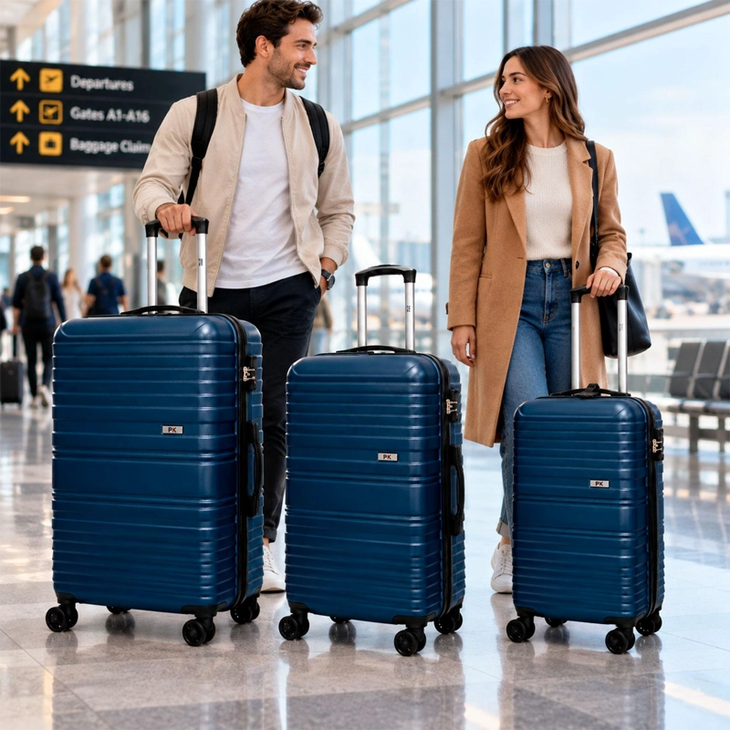 SET MALETAS NORTHPAK RESISTENTE ULTRALIVIANA 20'24'28' AZUL - 3