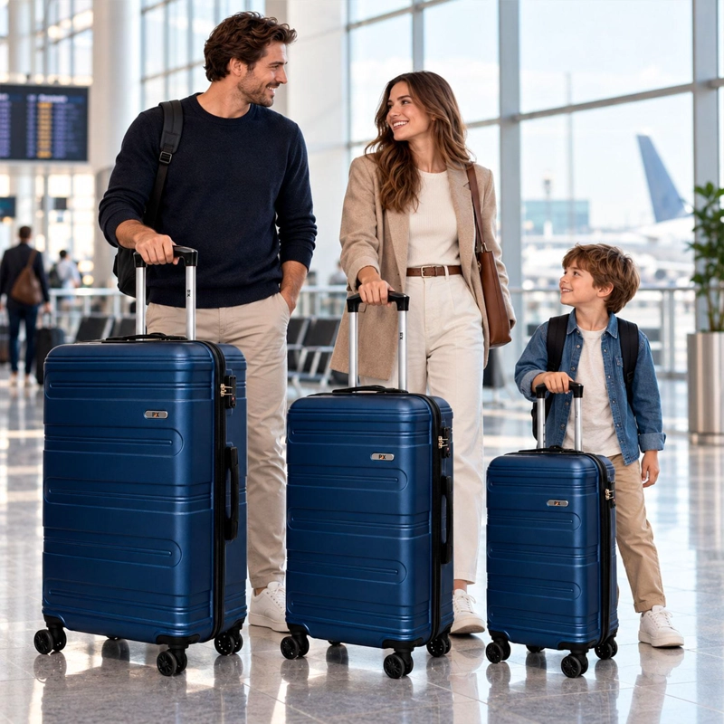 SET MALETAS NORTHPAK RESISTENTE ULTRALIVIANA 20'24'28' AZUL - 3