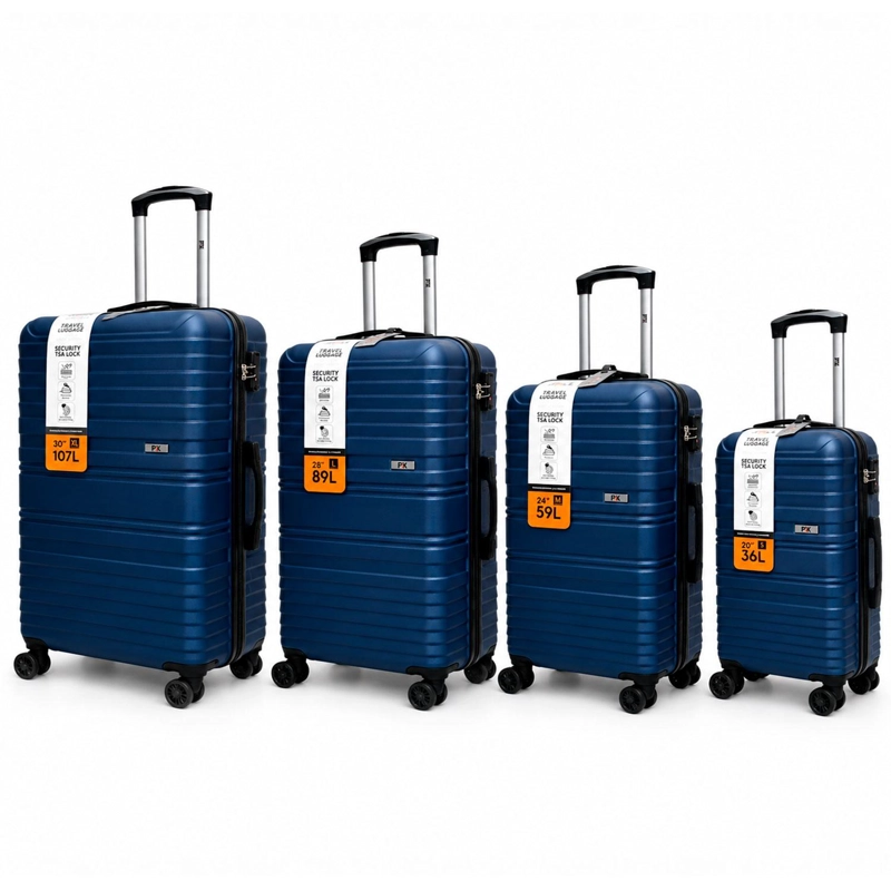 SET MALETAS NORTHPAK RESISTENTE ULTRALIVIANA S-M-L-XL AZUL - 1