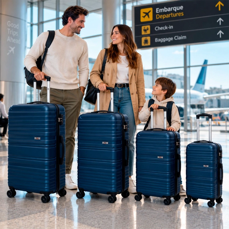 SET MALETAS NORTHPAK RESISTENTE ULTRALIVIANA S-M-L-XL AZUL - 4