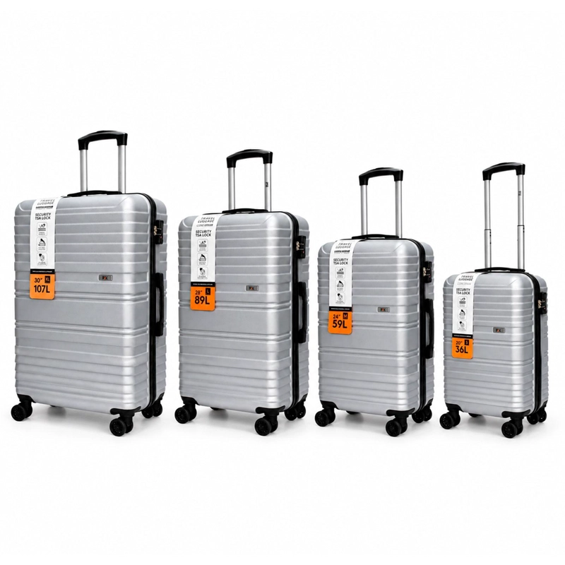 SET MALETAS NORTHPAK RESISTENTE ULTRALIVIANA S-M-L-XL PLATA - 1