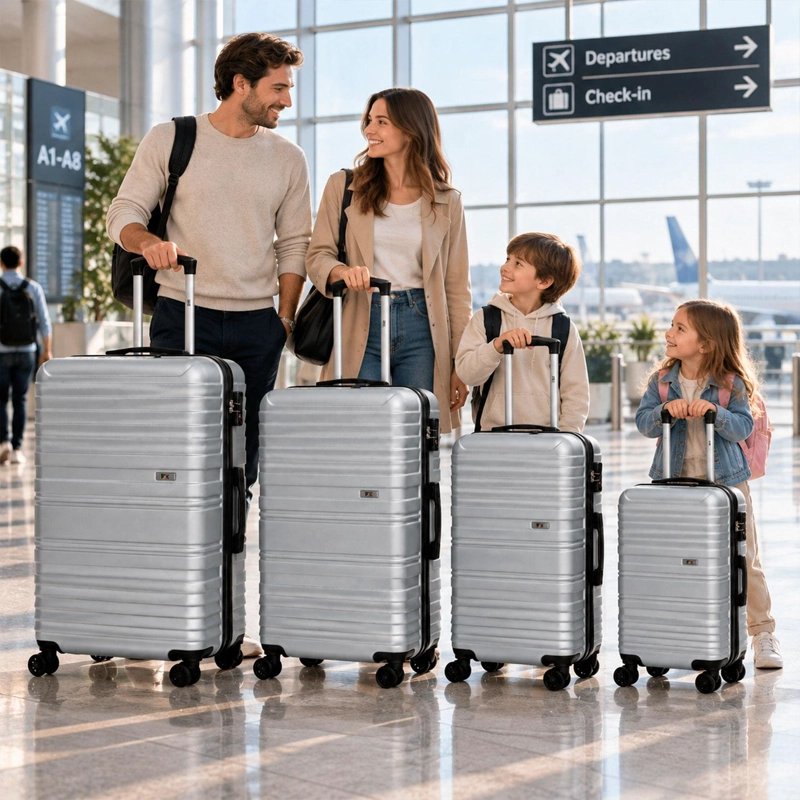 SET MALETAS NORTHPAK RESISTENTE ULTRALIVIANA S-M-L-XL PLATA - 4