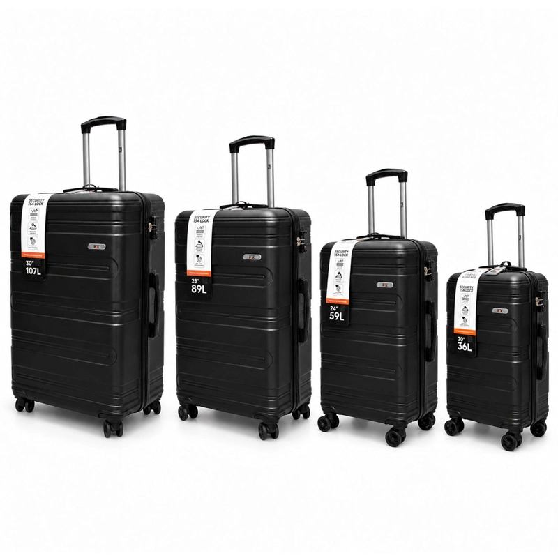 SET MALETAS NORTHPAK RESISTENTE ULTRALIVIANA S-M-L-XL NEGRO - 1