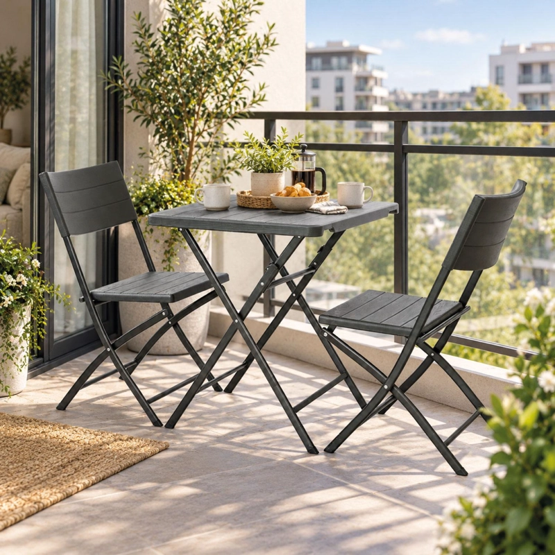 JUEGO SET TERRAZA PLEGABLE 2 SILLAS+MESA CAFE  NORTHWEST - 2