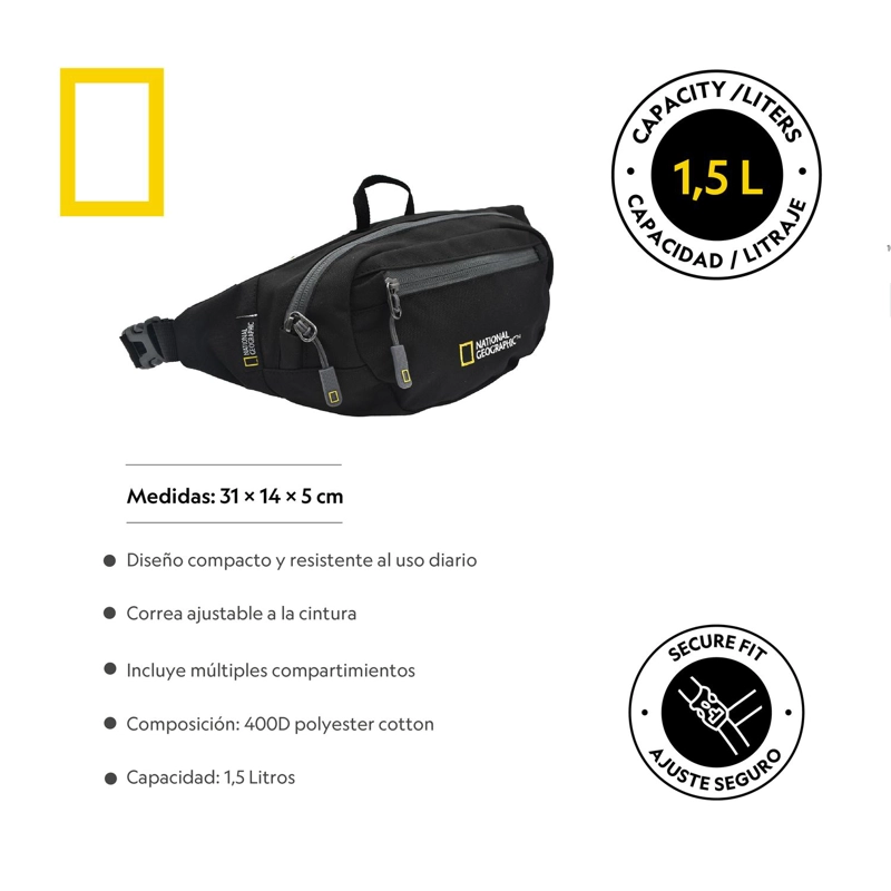 BANANO EYRE NEGRO 1.5 LITROS 2 BOLSILLOS - 5