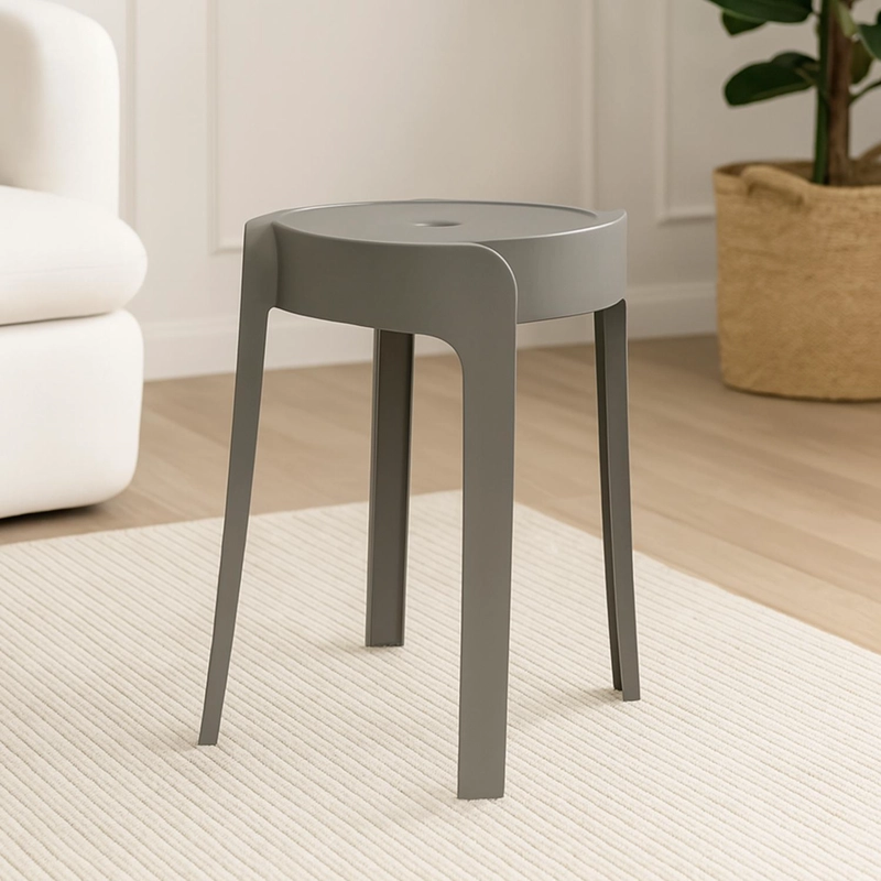 SET 2 PISOS BANCO APILABLE DECO VALENCIA GRIS ESCANDINAVIA 45 CM - 3