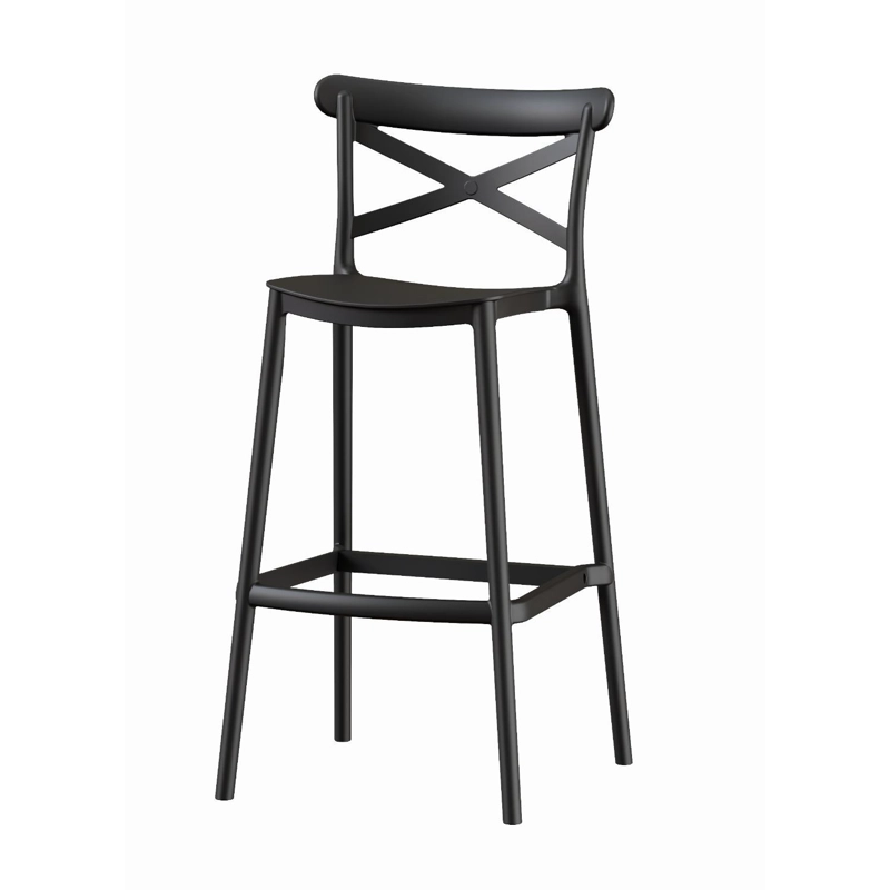 SET 2 PISOS TABURETE SILLA ALTA BAR COCINA DANESSA 75CM NEGRA - 3