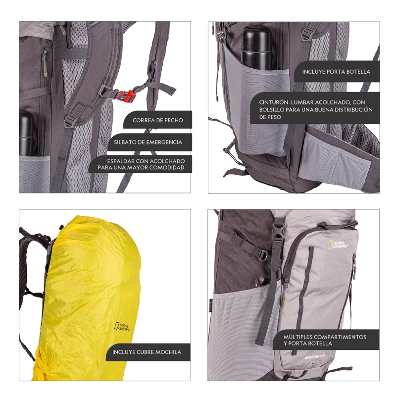 MOCHILA MOUNT KENYA GRIS 65 LITROS NATIONAL GEOGRAPHIC - 8