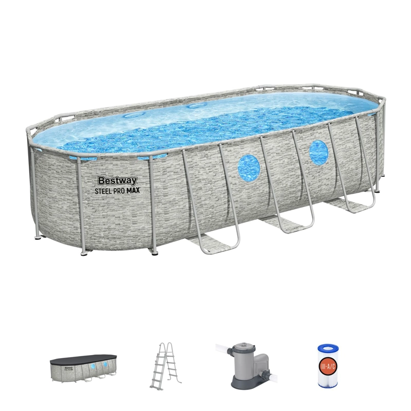 SET PISCINA ESTRUCTURAL OVALADA 5.49X2.74X1.22M BESTWAY - 1