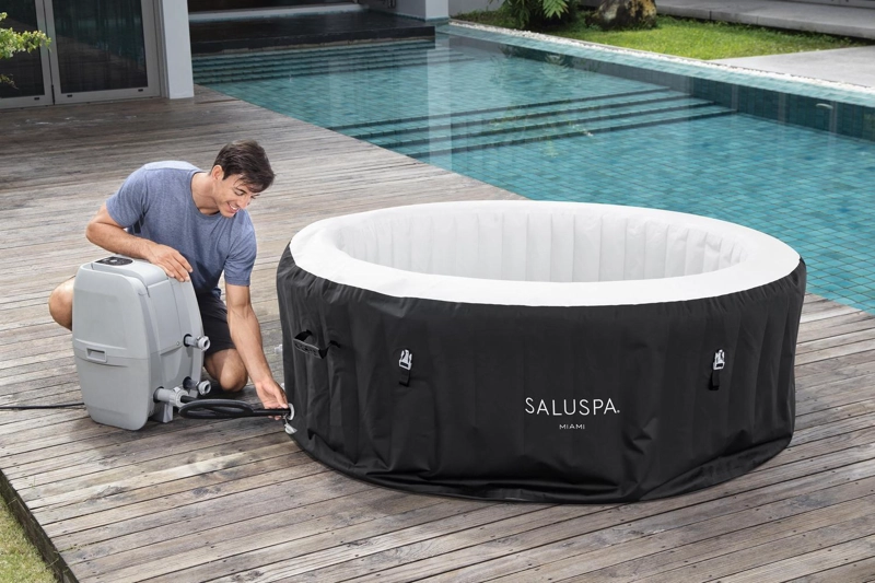 HOT TUB SPA INFLABLE 4 PERSONAS MIAMI AIRJET NEGRO BESTWAY - 6